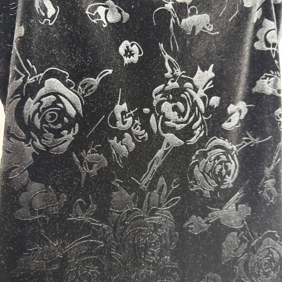 Reformation Elise Floral Velvet Knit Midi  Dress Black Casual Wardrobe Womens XL - Picture 11 of 14